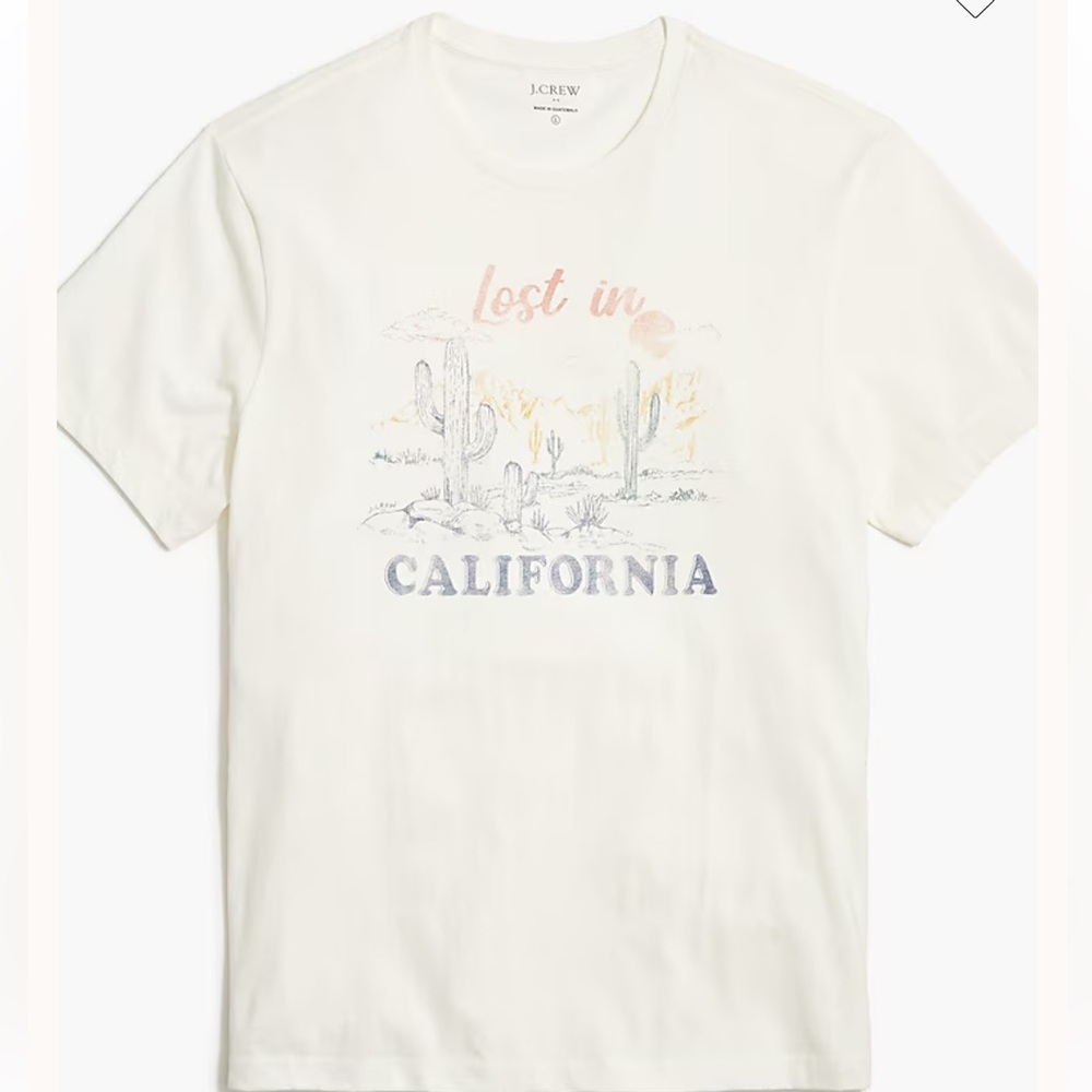 J. Crew White California Graphic Tee